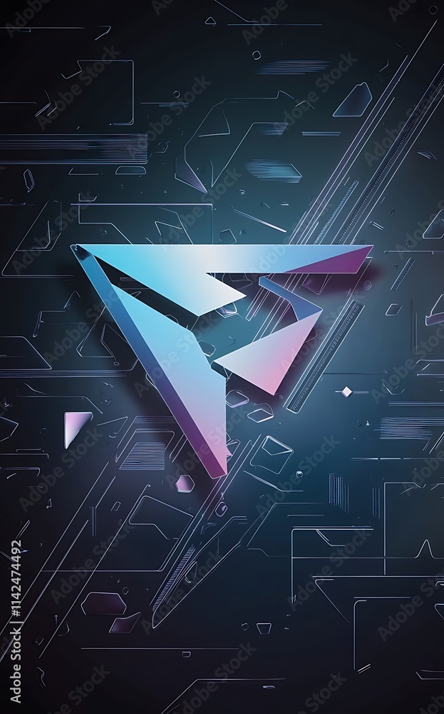 Poster 3d triangular vector minimal abstract background design abstract poster geometric design vector illu