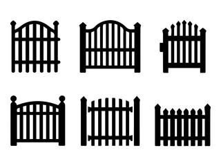 Decorative wrought fences and gates vector set