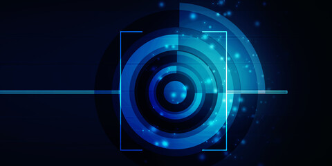 2d illustration Abstract futuristic electronic circuit technology background
