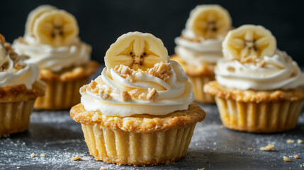 cupcakes with banana cream