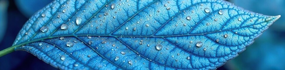 Fototapeta premium A blue and white leaf with a naturalistic, hand-painted texture, nature, botany