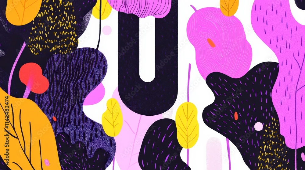 Aufkleber vibrant abstract background with colorful shapes and organic patterns for creative design projects a