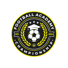 Football and soccer academy vector logo template