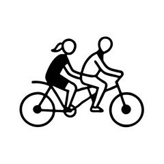 Couple riding a bicycle together, symbolizing love and companionship