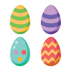 4 different styles of easter eggs vector.eps
