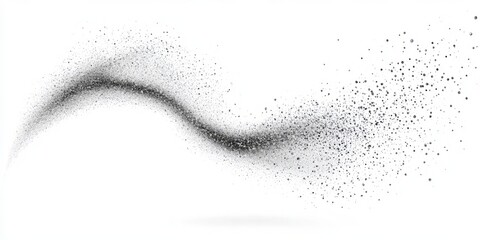 Obraz premium Small white and black Glittering Particles Forming an S-Shape on White Background: High-Resolution Flat Vector Illustration