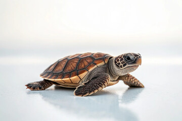 Fototapeta premium A photo of a turtle a over white background