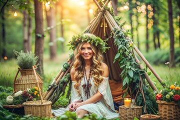girl with a basket of apples
