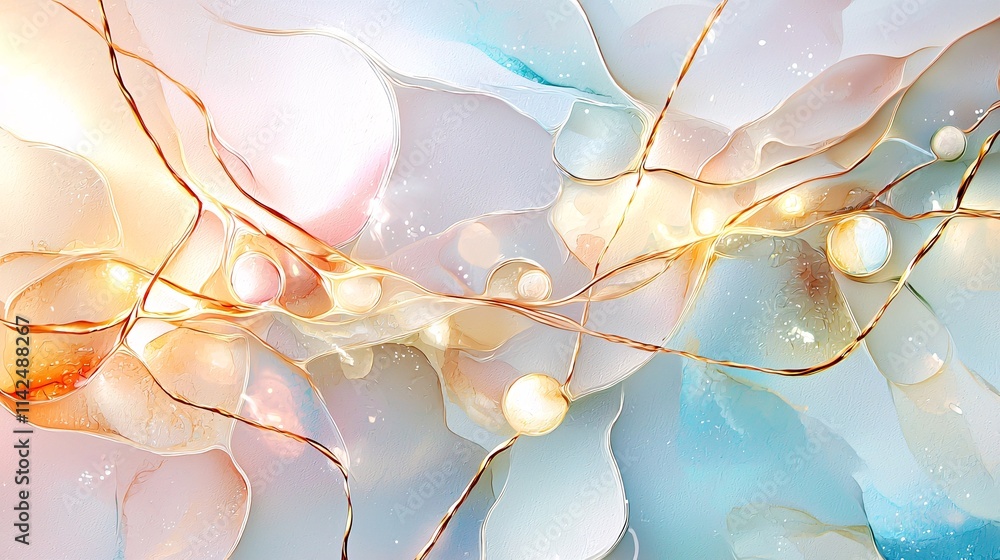 Poster strategy and planning concept. ethereal abstract art with soft colors and shapes