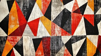 An artistic representation of a fabric pattern with bold geometric elements, ideal for modern fashion