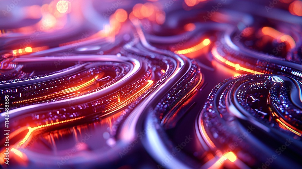 Poster strategy and planning concept. abstract colorful flowing light patterns and shapes