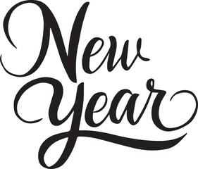 happy new year lettering poster,banner,vector concept 0n white background 