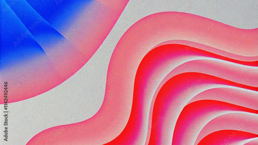 Poster Abstract pink and blue fluid wave modern background with grain and noise texture for header poster banner backdrop. Fluid colors abstract background. Flowing fluid wave modern backdrop