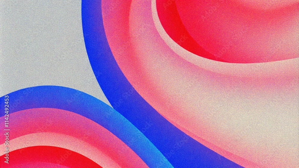 Aufkleber Abstract pink and blue fluid wave modern background with grain and noise texture for header poster banner backdrop. Fluid colors abstract background. Flowing fluid wave modern backdrop