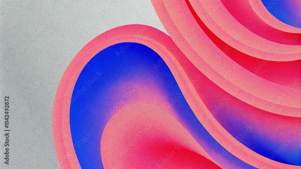 Poster Abstract pink and blue fluid wave modern background with grain and noise texture for header poster banner backdrop. Fluid colors abstract background. Flowing fluid wave modern backdrop