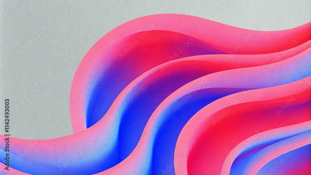 Poster Abstract pink and blue fluid wave modern background with grain and noise texture for header poster banner backdrop. Fluid colors abstract background. Flowing fluid wave modern backdrop