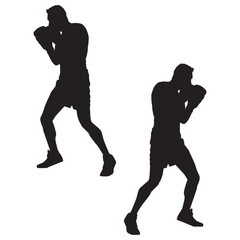 Boxing Silhouette, Boxing Vector Silhouette, Boxing cartoon Silhouette, Boxing illustration, Boxing icon Silhouette, Boxing Silhouette illustration