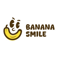 banana smile flat minimalist logo design