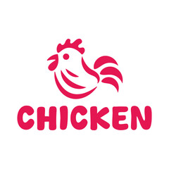 abstract chicken flat minimalist logo design