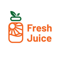 fresh juice flat minimalist logo design