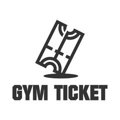 gym ticket flat minimalist logo design