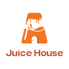 juice house flat minimalist logo design