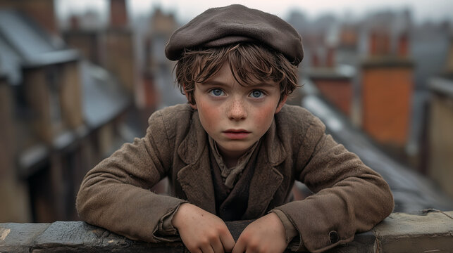 Oliver Twist a fictional character from the 1838 victorian novel Oliver Twist by English novelist Charles Dickens or  street urchin ragamuffin from Victorian London
