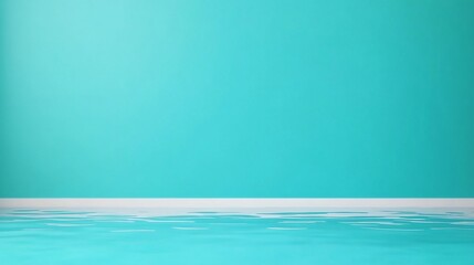 Smooth Reflective Water Surface with Clean Blue Background for Text