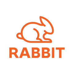 rabbit flat minimalist logo design