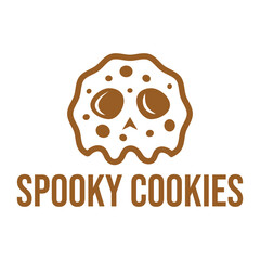 spooky cookies flat minimalist logo design