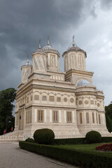 Romania Curtea de Arges view on a cloudy summer day