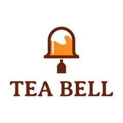 tea bell flat minimalist logo design