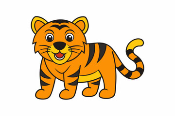  tiger cartoon isolated on white