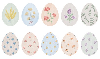 Easter eggs collection, easter, eggs, easter eggs set elements, easter eggs isolated, colorful eggs illustration, watercolor easter egg element, watercolor egg