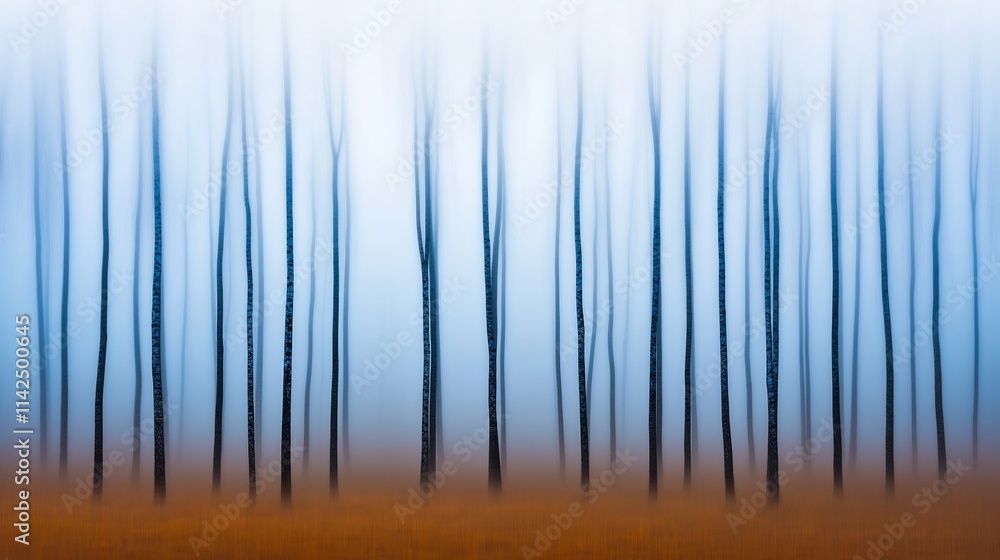 Poster subtle misty forest with ample space for text
