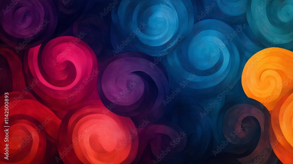 Poster vibrant abstract swirls in vivid colors creating a captivating background