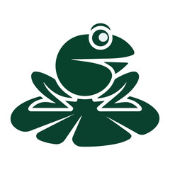 Coloring page cute frog with colorful sample for coloring. Vector.