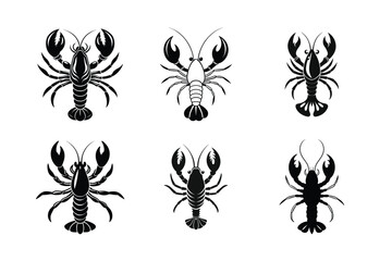 create an image of lobster silhouette vector