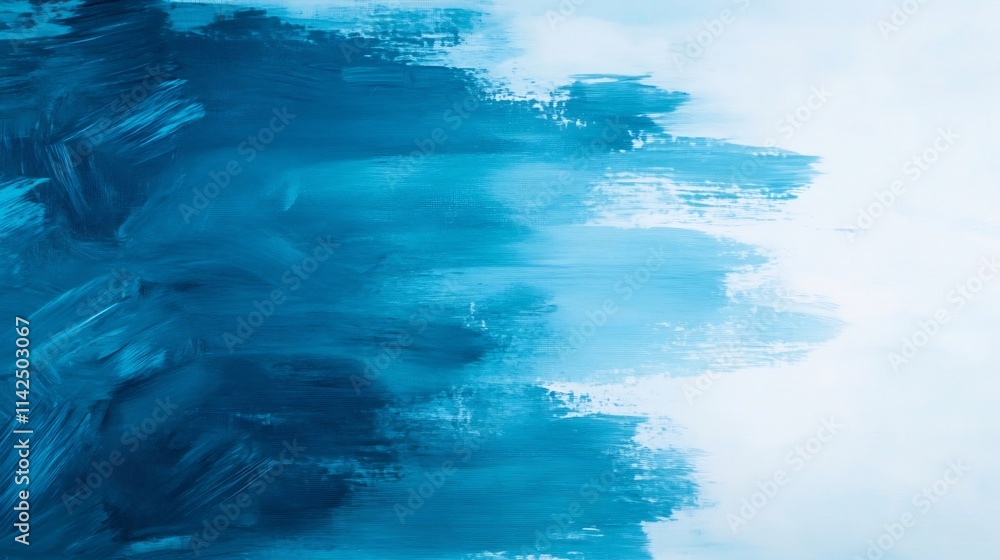 Poster soft gradient of light blue and turquoise with abstract brushstroke patterns