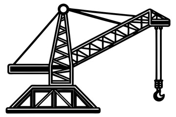 Construction crane silhouette vector illustration 