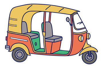 Fototapeta premium Auto rickshaw vector illustration 