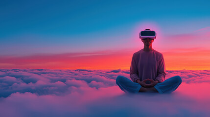 VR Meditation Above Cloudscape