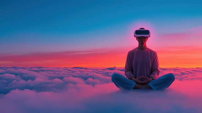 VR Meditation Above Cloudscape 