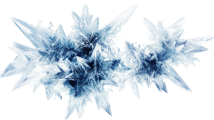 Ice crystal, transparent background