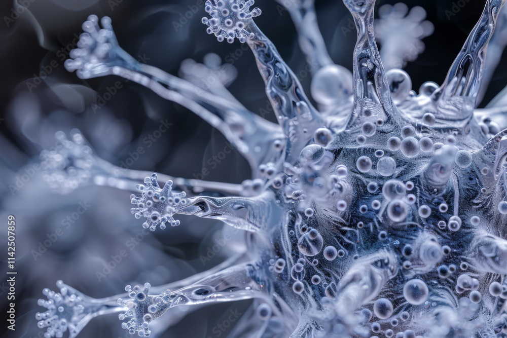Aufkleber highly detailed microscopic view of a virus particle with intricate structures captured in stunning 