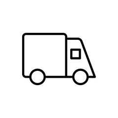 Delivery car vector icon, package delivery truck symbol flat design.