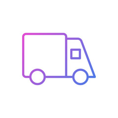 Fototapeta premium Delivery car vector icon, package delivery truck symbol flat design.