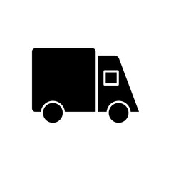 Delivery car vector icon, package delivery truck symbol flat design.