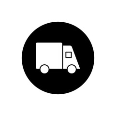 Delivery car vector icon, package delivery truck symbol flat design.