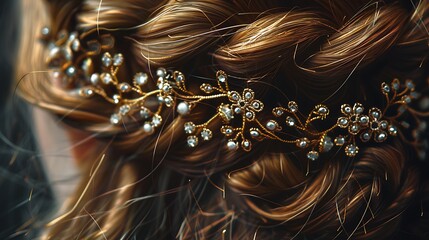 Elegant hair accessory with floral and gemstone detailing, crafted for a sophisticated look.